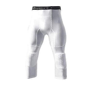Koripallo Leggingsit Polvisuojalla miehille 3/4 Kompressiohusut Urheilu Ammattimaiset polvisuojat Törmäyksenestoa Valkoinen M
