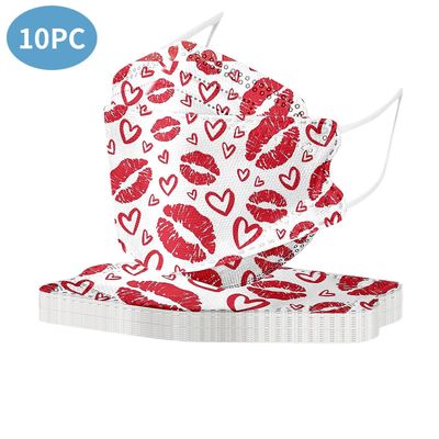 10stk Engangs voksne maske Valentinsdag Pink Heart Sweet Pri sort