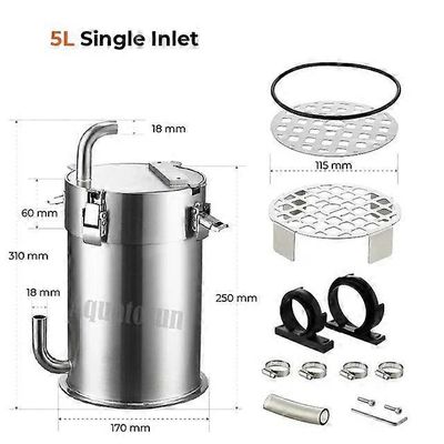 mickcara Ruostumattomasta teräksestä valmistettu akvaario ulkoinen säiliösuodatin Premium Quality Ada Style 5l