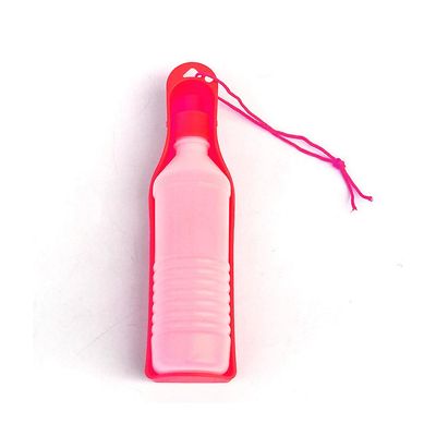 Pet Hund VandFlaske 250/500ml Plastic Kæledyr Drikkevand Feeder Skål Foldbar Rød