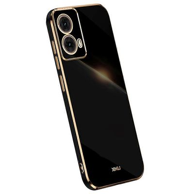 Motorola Moto G85 5G -kotelolle TPU-puhelimen kansi galvanointikehyksellä Musta