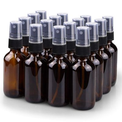 Sprayflaske, 2oz Fine Mist Glass Spray Bottle, Little Refillable væskebeholdere for vanning av blomster rengjøring (16 Pack, Amber)