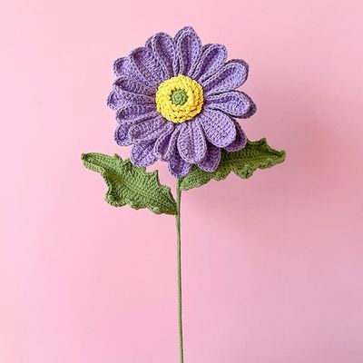 Håndstrikket blomst Håndvevd Hekleblomst Valentinsdag bryllupsdekorasjon E