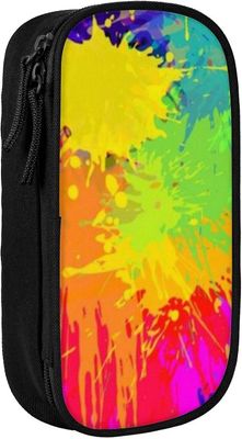 Kerota Värillinen roisketulostus suurikapasiteettinen penaali, Oxford-kangaskynälaukku, kaksinkertainen vetoketju Suuri kynäpussi6261 VÄRI One Size