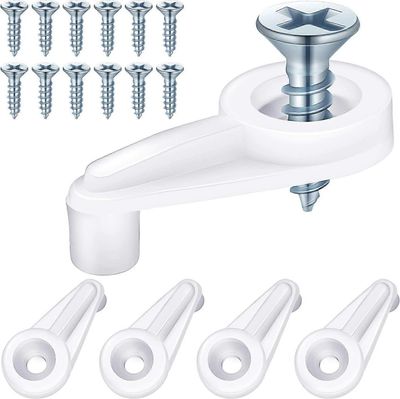 50 pakkauksen lasipidikesarja, kaapin lasipidikkeet 4 mm ruuveilla (läpinäkyvä kultaisella ruuvilla) Valkoinen