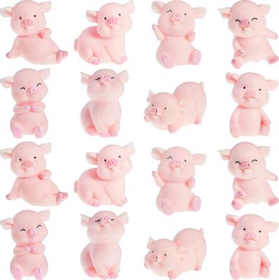 Tinor 16 kpl söpöjä vaaleanpunaisia possuleluhahmoja miniatyyri sikakakkupäälliset