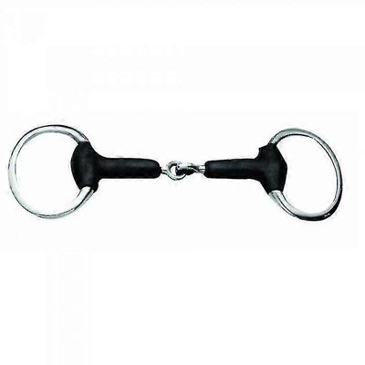 Eggbutt Snaffle -kuolain pehmeillä kumiliitoksilla Musta 5.5in