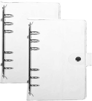 2 Pakke A5/a6 Ringbindomslag, Binder Journal Binder Rainbow Binder Planner (indvendigt papir medfølger ikke)( Størrelse, farve: A6-gennemsigtig
