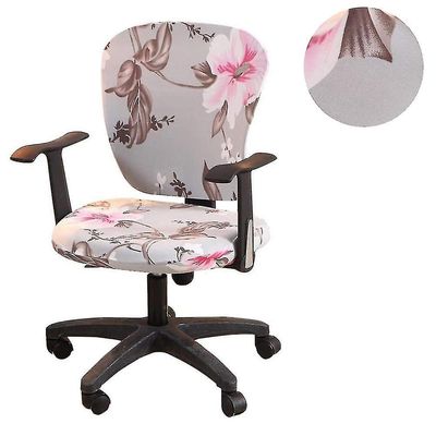 Unitoney Datamaskin kontorstol dekker universell strekkbar polyester vaskbar roterende stol slipcovers, bare stol dekker