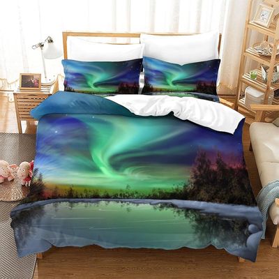 PGtaa Northern Lights vuodevaatteet Pussilakana Aurora Borealis sänkysetti Collction teini-ikäisille Tytöt Pojat ilman peittoa Lakana Double Single...