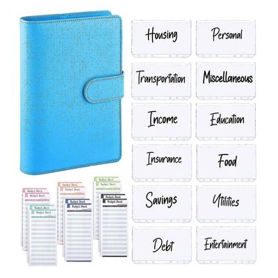 25pcs A6 Pu skinn Budsjett Binder Set, Binder Cover Personlig Planner Binder For Money Saving Cash E