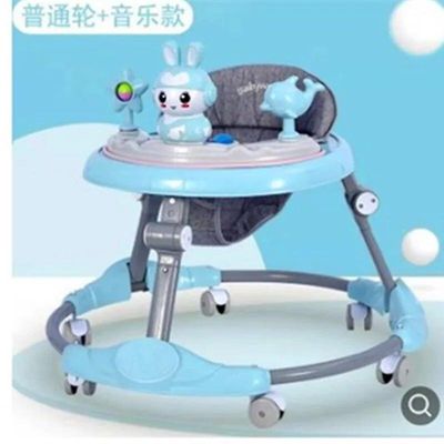Baby Walker med hjul Multifunktionsvandrere til dreng og pige 6-18m småbørnsbil Høj stabilitet balance cykel højdejusterbar Blå