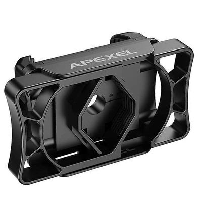 APEXEL-teleskooppipuhelinsovitin, universaali älypuhelimen teleskooppisovitin kaukoputkelle, monokulaarinen, roskakori Musta