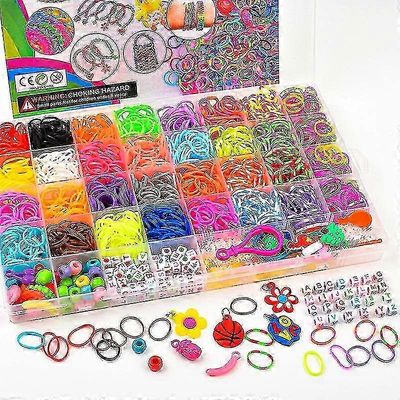Rainbow Loom Bands Starter Kit 1400+ kuminauhaa 32 värin täyttöpakkauksella, säilytyslaatikko ja tarvikkeet