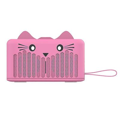 Coosilo Trådløs Bluetooth 4.2-højttaler nuttet kat bærbar mini tegneserie subwoofer telefonholder Pink
