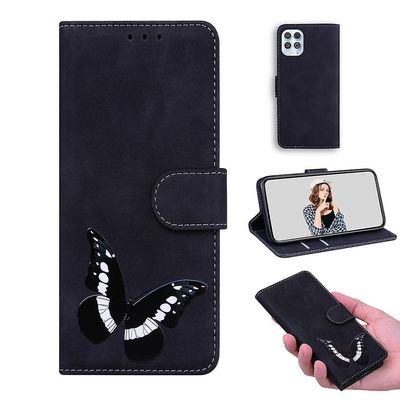 Etui til Motorola Moto Edge S / G100 Butterfly Cover Premium Læder Magnetisk- Pink Sort