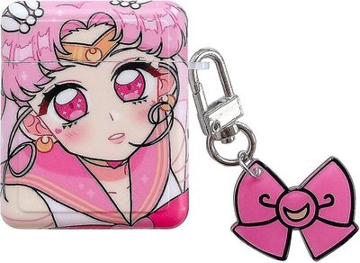 Hard plastveske med sjarm og nøkkelring for Apple Airpods Cartoon Anime Søte nydelige barn jenter kvinner (sailor Moon, For Airpod 1st / 2nd)