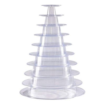 Premium kvalitet 10 nivåer rundt makaron tårnstativ kake display holder cupcake