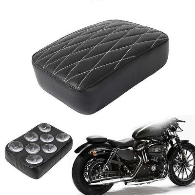 Musta takamatkustajan tyyny 8 imukuppia pillion pad -istuin Harley Dyna Sportster Softail Touring Xl 883 1200 -malliin 3