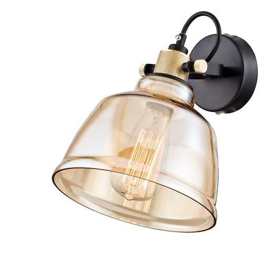 Maytoni Lighting Irving væglampe sort med glasskærm, 1 lys, E27