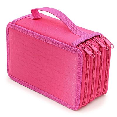 Varychmoo 4 Lag Pen Opbevaring Box Taske Student stor kapacitet Pencil Case Organizer Rose rød