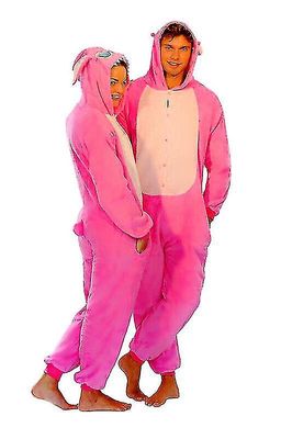 Stitch Blå Rosa Unisex Onesiee Kigurumi Fancy Kjole Kostyme Hettegensere Pyjamas Sting rosa (1 stk) L(170CM-180CM)