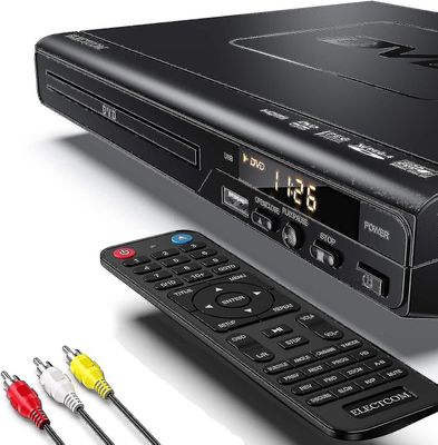 DVD-spelare för TV, Blue Ray DVD-spelare med fjärrkontroll, HDMI-kabel (inkluderar rengöringsduk) Wigslar