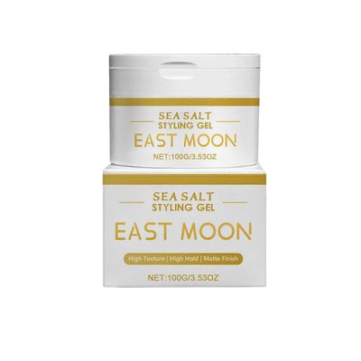 East Moon Miesten Sea Salt Hair Gel - Pörröinen kiilto, kosteuttava muotoiluhoito rakkolevällä ja aloe veralla, 100g