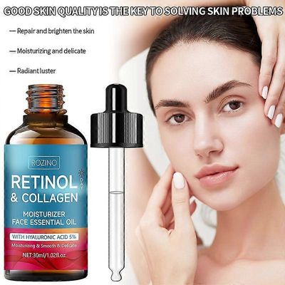 unbrand Retinoliseerumi kasvoille hyaluronihapolla ja kollageenilla, ikääntymistä estävä kasvoseerumi naisille ja miehille | Smoothi ryppyjä, huoko...