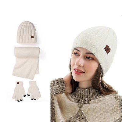 Kvinder Vinter Strik Hue hvid