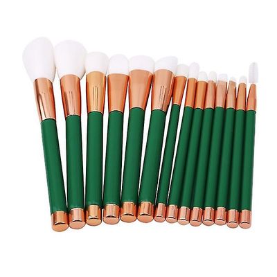 15stk/sæt Bløde kosmetiske børster Pulver Øjenskygge Foundation Rødmer Makeupbørster Kits Værktøjer