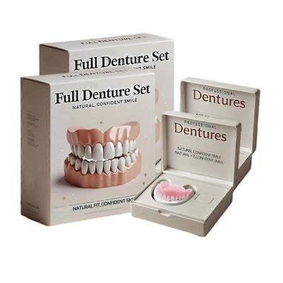 2kpl silikoniproteesisarja luonnollinen turvallinen ammattimainen tekohampaiden kiinnitys ylä- ja alahammasproteesit pehmeä hammasproteesisarja suu...