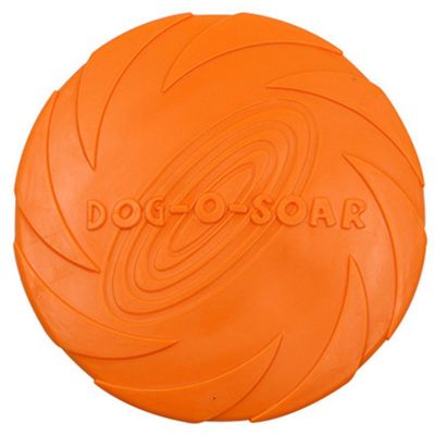 Interaktiv hund tygge legetøj modstand Bite Soft Rubber Puppy Pet legetøj til hunde Pet Training Products Hund Flying Discs Orange L