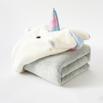 Gangxun Børns hætteklædte badekåbe Kappe Badehåndklæde Kids Beach Pool Bath Hætteklædte Håndklæde Enhjørning Cloak Badehåndklæde fortykket Coral Fl...