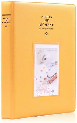 128 Lommer Mini Fotoalbum til Fujifilm Instax Mini 7s 8 8+ 9 25 26 50s 70 90 Instant Camera & Name Card Gul