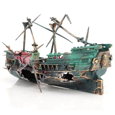 Large Aquarium Shipwreck Decor Boat Plastic Set Resin Ship Fish Tank Ornaments For Aquarium Decor A