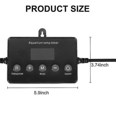 Smart Led Aquarium Light Timer Controller Dimmer Fish Tank Light Controller og dimmer Svart