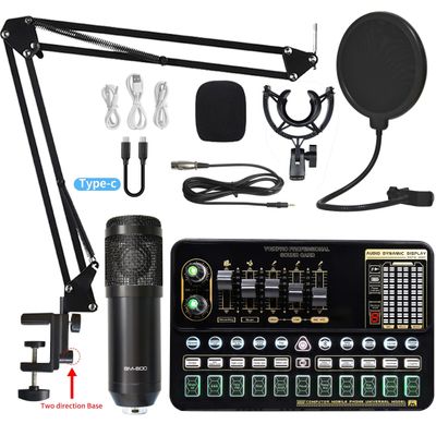 Ammattimainen kondensaattorimikrofoni BM 800 langaton Bluetooth V10 PRO -äänikortti PC-tietokoneelle Puhelin Karaoke Live Laulaminen Pelaaminen Mus...