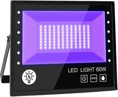 60W LED-musta valo, vedenpitävä IP66 UV-projektori ulkona, violetti LED-lamppu, efektivalaistus