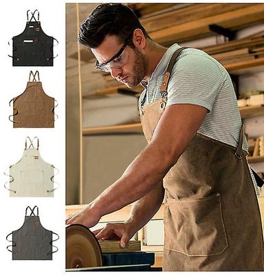 Handuo Varige forbrugsgoder - Heavy Duty Waxed Canvas Arbejde Forklæde brun