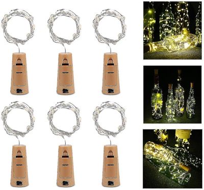 Suren Flaske lys, vinflaske lys 6 Kork flaske Mini Fairy Lights Flaske Lights 100cm 10leds Kobber Wire Light