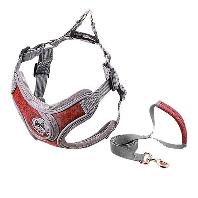 Hundelysende justerbar sele til hunde Hvalpevest halsbånd Snor Fransk bulldog Hundetilbehør Rød S