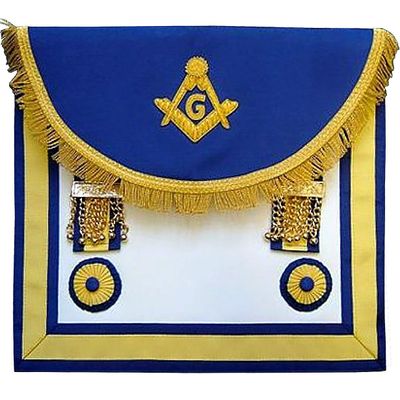 Bricks Masons Skotske rite master mason håndlavede broderi forklæde - blå gul