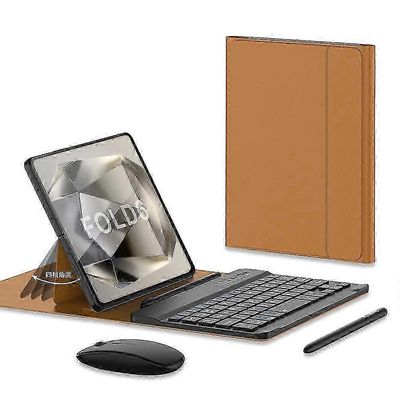 2025 Uutta Samsung Galaxy Z Fold 6 -näppäimistölle ja -hiirelle, päivitä kannettava magneettinen Bluetooth-näppäimistö nahkakotelolla ja kapasitiiv...