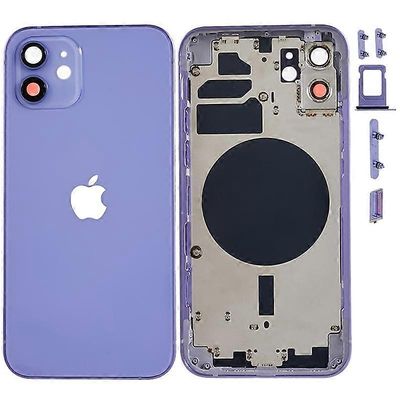 IPhone 12 6.1 tuuman takaparistokotelon kansi + keskilevyn kehys + sivupainikkeet Monivärinen Purple