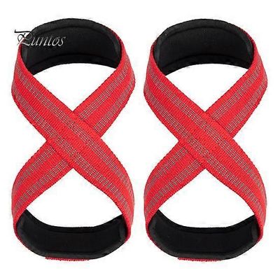 1 pari kuvion 8 nostoremmiä miehille ja naisille liukumaton pehmustettu painonnostokahvanauha kehonrakennukseen voimanostoon voimaharjoitteluun kot...