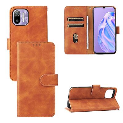 Etui til Ulefone Note 6 Cover Premium Læder Med Kortholder Flip Folio Magnetisk Etui Coque - Sort Brown