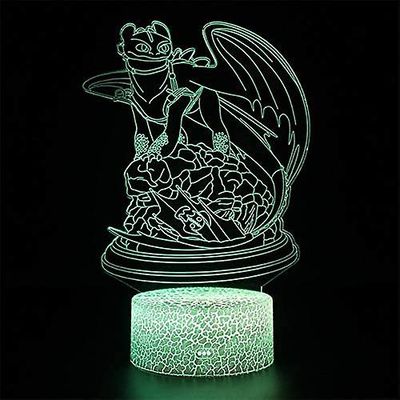 Veeki Dragon Tannløs Lamper Illusjon Touch 3D-projeksjon Lampe Nightlight Kids Led Sleep LightHoliday Gift