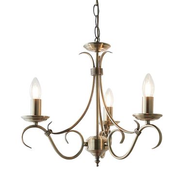 Endon Collection Lighting Bernice 3 Lys Multi Arm Loft Vedhæng Antikke Messing, E14