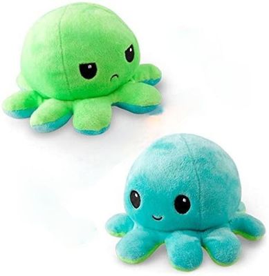 AIR Dobbeltsidet Flip Octopus Plys Stuffed Doll Show forskellige stemninger for børn